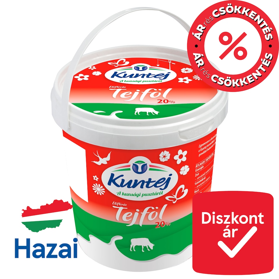 Kuntej élőflórás tejföl 20% 800 g