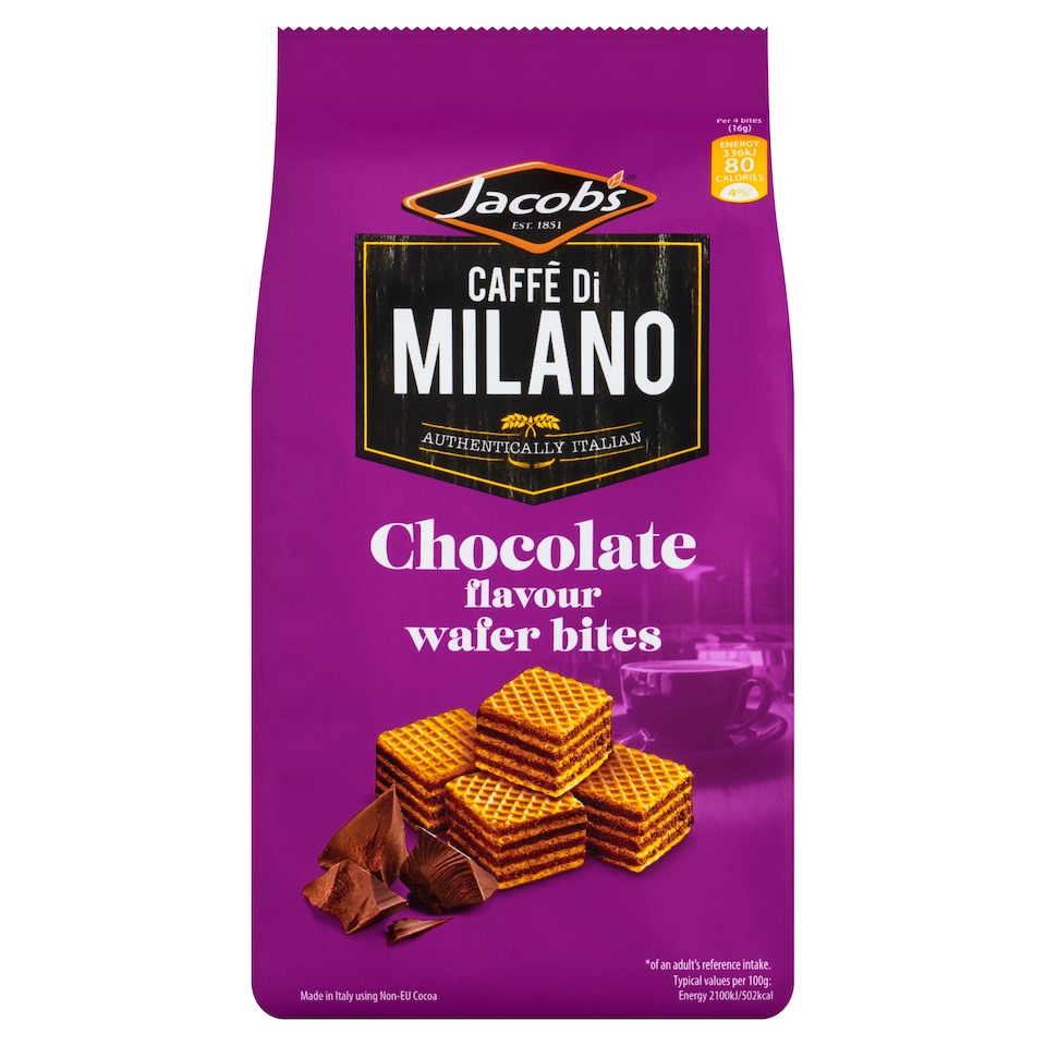 Jacobs Caffe Di Milano Chocolate Flavour Wafer Bites 125g