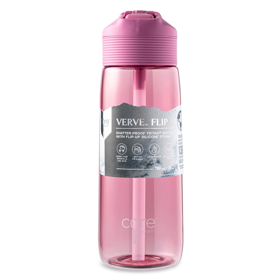 image 1 of Core Kitchen Purple Verve Flip Tritan Bottle 710ml