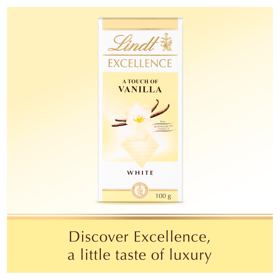 image 1 of Lindt Excellence White Vanilla Chocolate Bar 100G