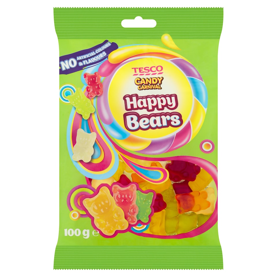 Tesco Candy Carnival Happy Bears Jelly with Fruity Flavours 100g
