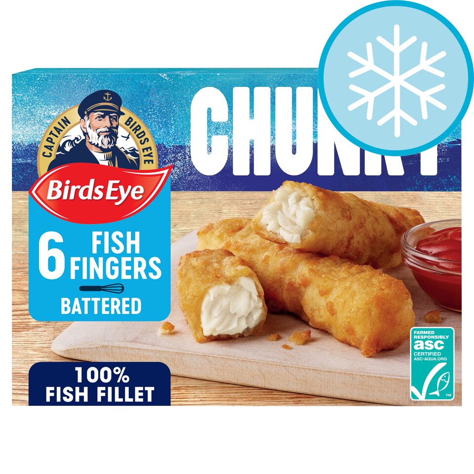 Birds Eye 6 Crispy Battered Fish Fingers Extra Large 360G - Tesco