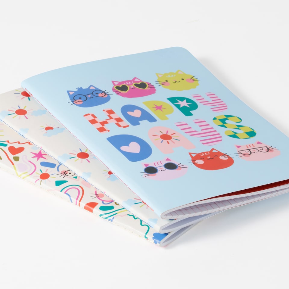 image 1 of Paperchase Terrazzo Cats Set of 3 A5 Notebooks