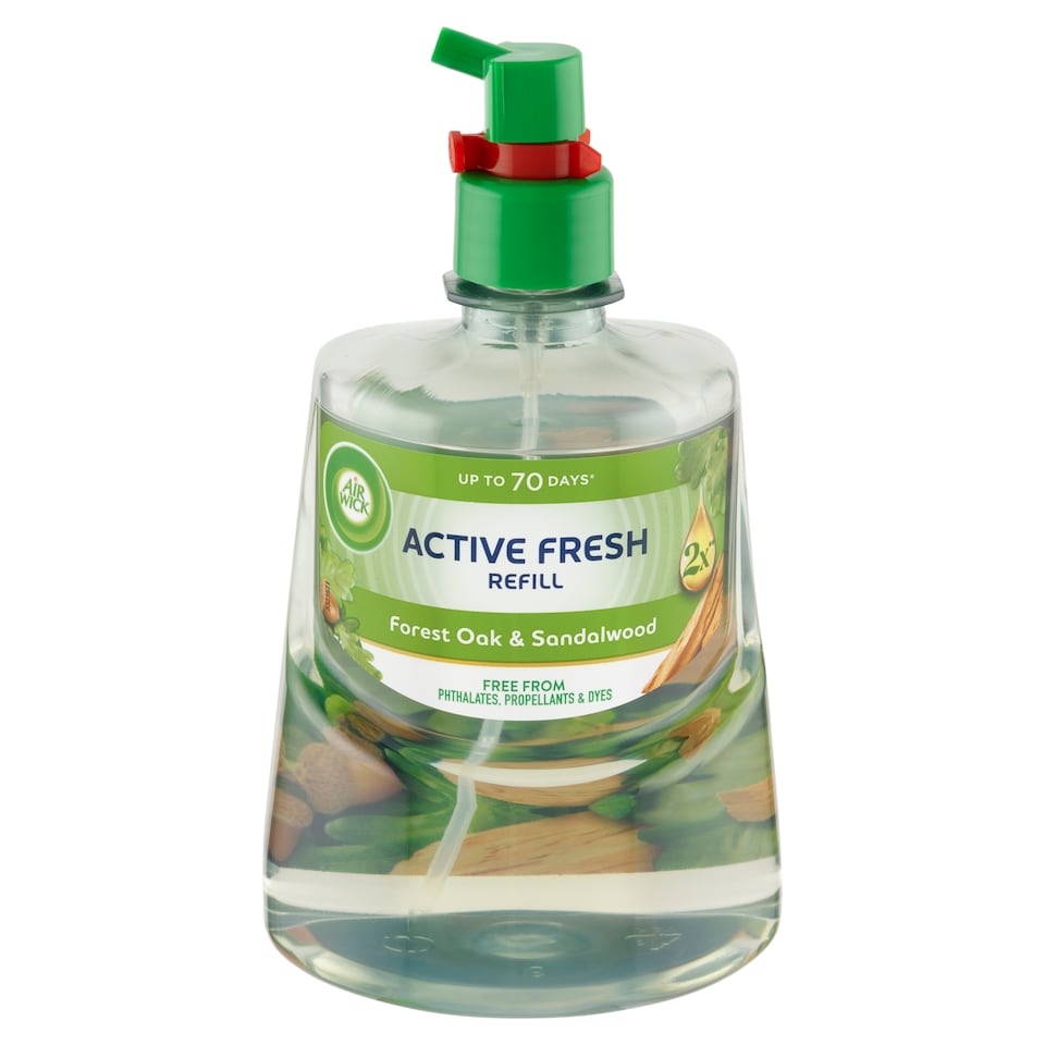 image 1 of Air Wick Active Fresh Water-Based Refill for Automatic Diffuser Forest Oak & Sandalwood 228 ml