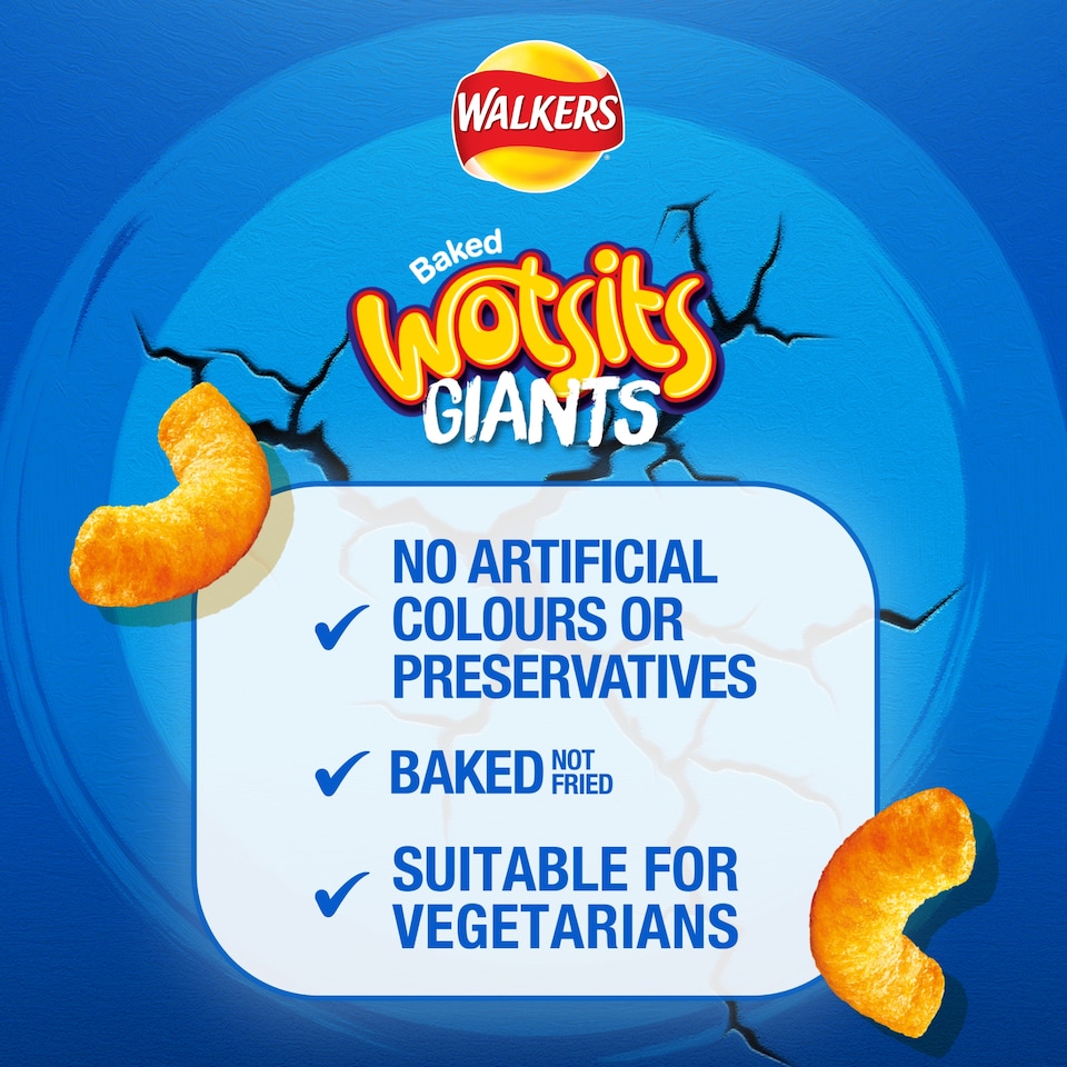 image 1 of Walkers Wotsits Giants Cheese Sharing Bag Crisps 130g