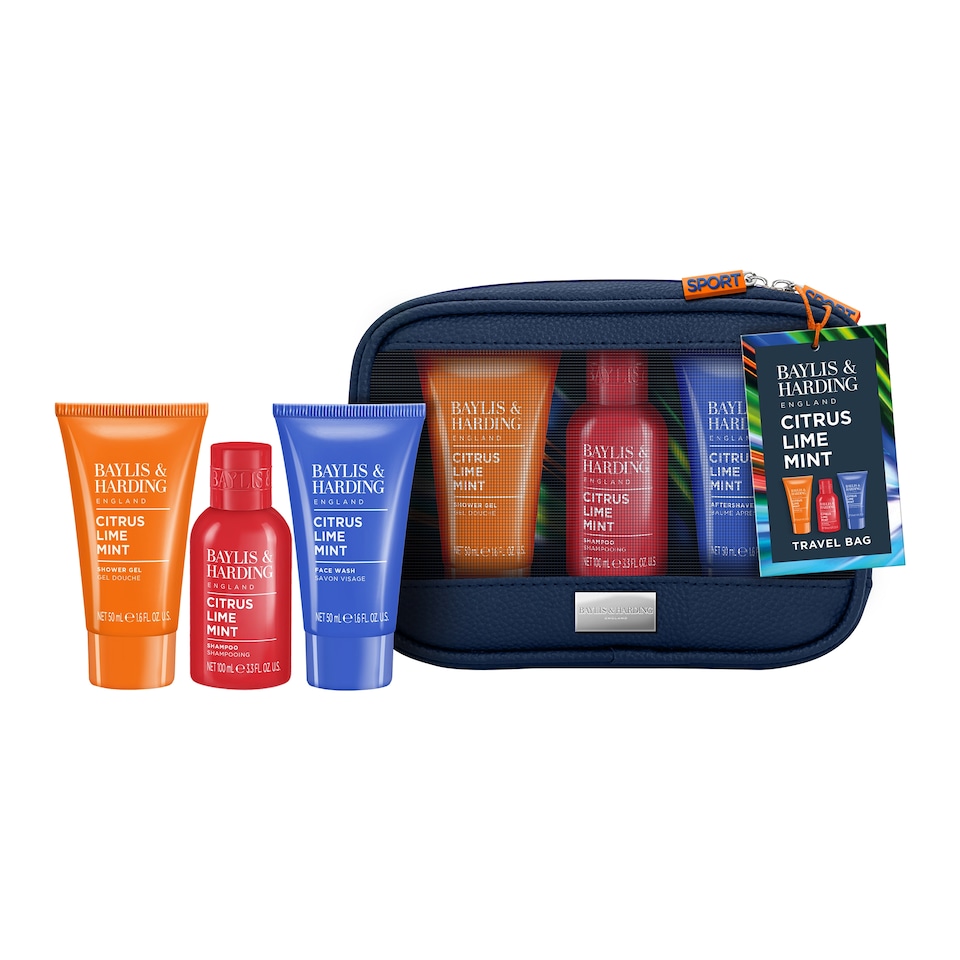 image 1 of Baylis & Harding Citrus, Lime & Mint Men's Travel Bag Gift Set