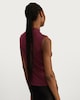 image 4 of F&F Cotton Modal Blend High Neck Sleeveless Top in Burgundy