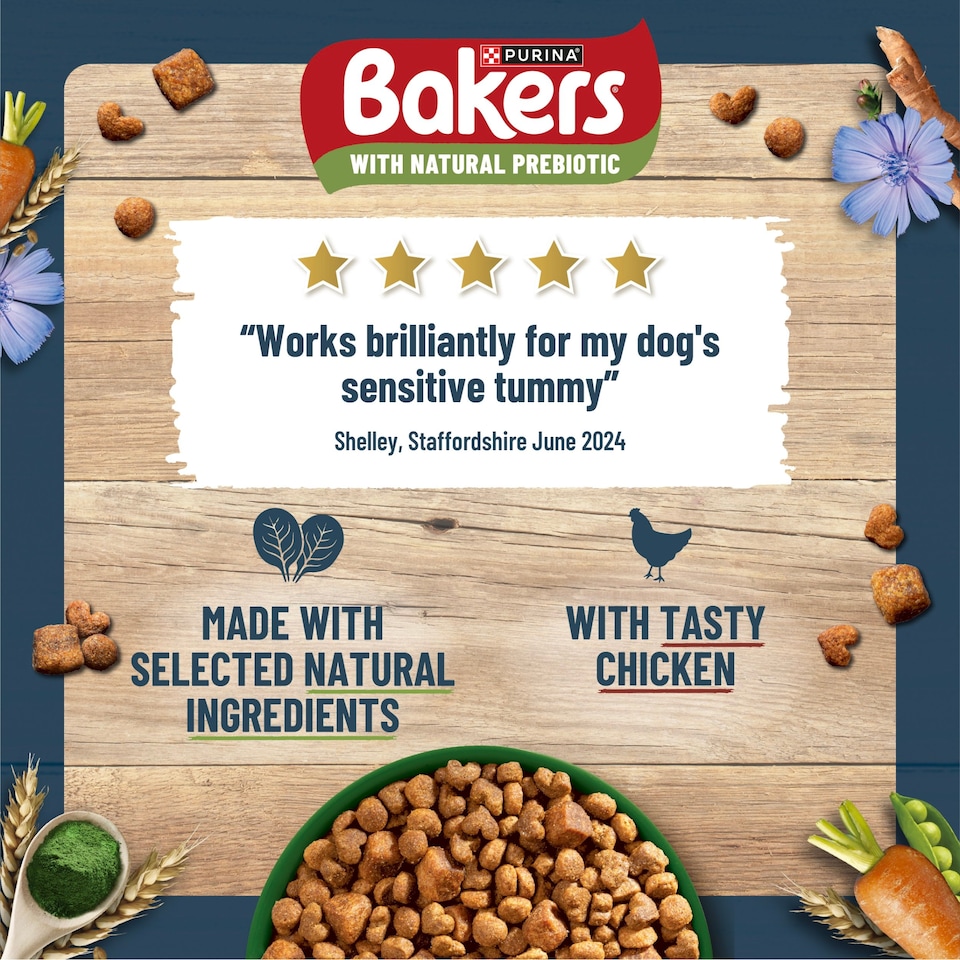 image 1 of Bakers Small Dog Sensitive Tummy Chicken & Vegetable 2.7kg