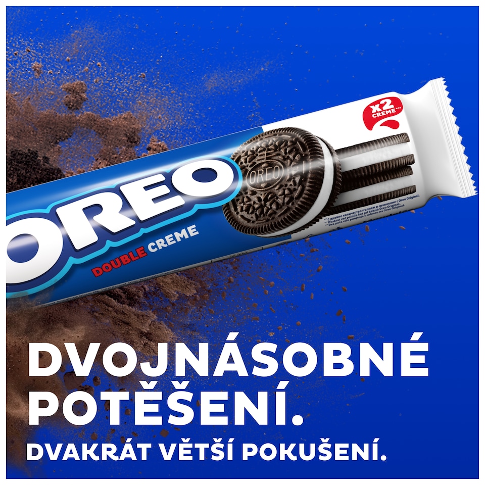 Obrázek 1 pro produkt OREO s dvojitou náplní extra náplň s vanilkovou příchutí kakaové sušenky s náplní 11 sušenek 157 g
