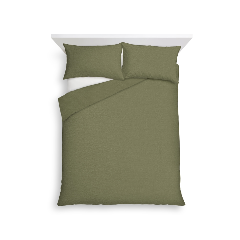 F&F Home Green Cord Duvet Cover Set Double