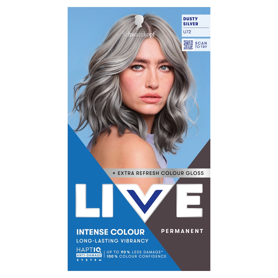Schwarzkopf Live tartós hajfesték U72 Füstös ezüst