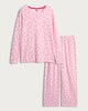 image 4 of F&F Pure Cotton Candy Cane Print Top and Trousers Pyjamas in Pink