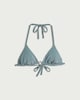image 4 of F&F Metallic Ring Halter Neck Bikini Top in Green