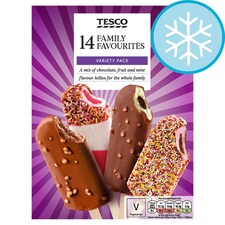 Tesco 14 Family Favourites Lollies 865Ml Price Marked