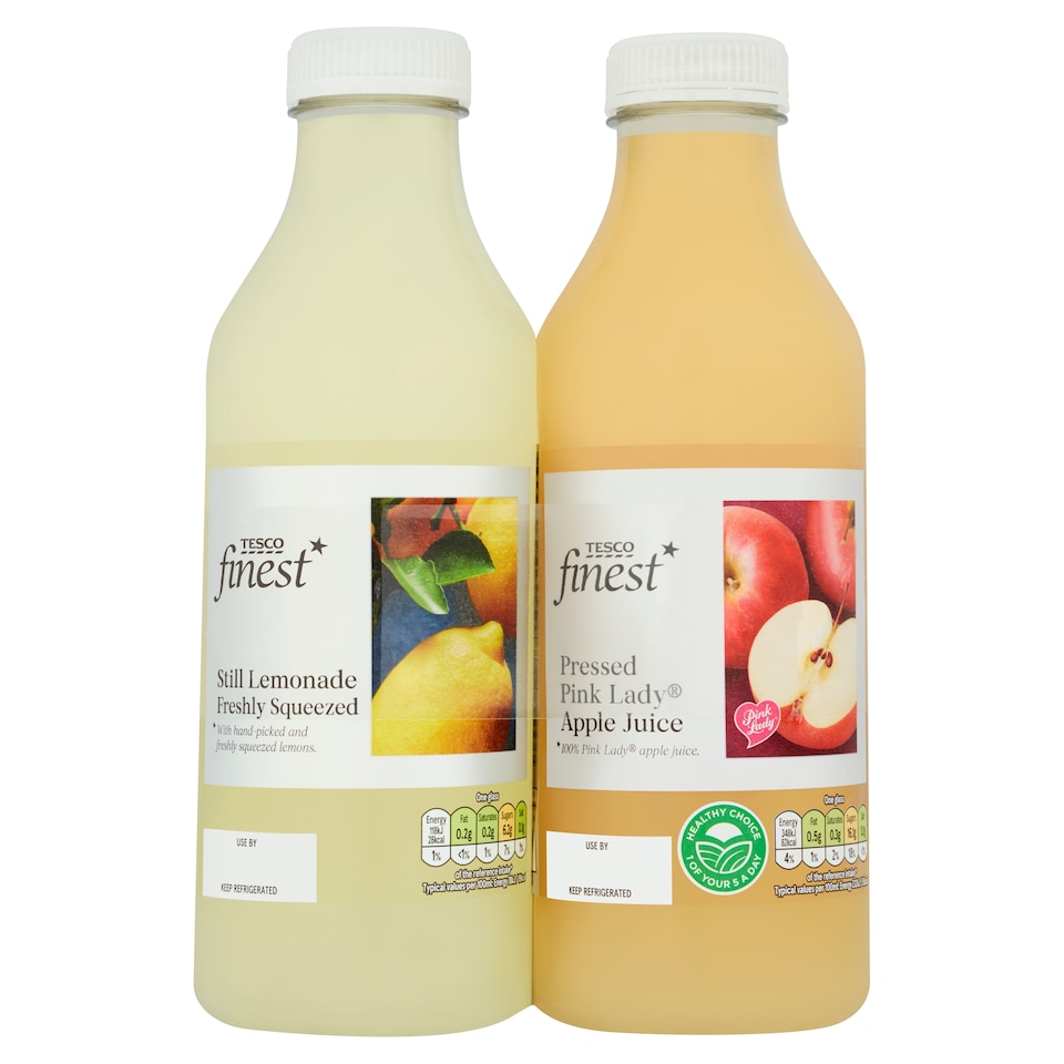 Tesco Finest Pink Lady 2 Pack Apple Juice & Lemonade 750Ml