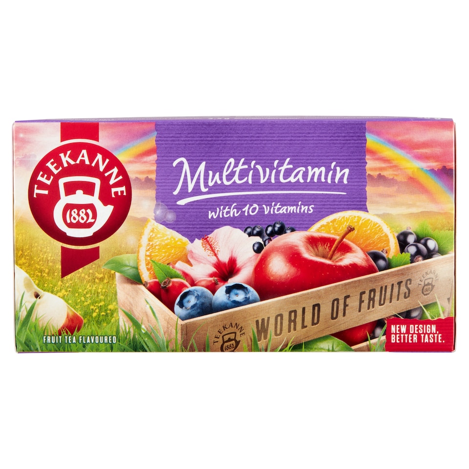 Teekanne World of Fruits Multivitamin gyümölcstea keverék bogyósgyümölcs ízzel 20 filter 50 g  1. kép