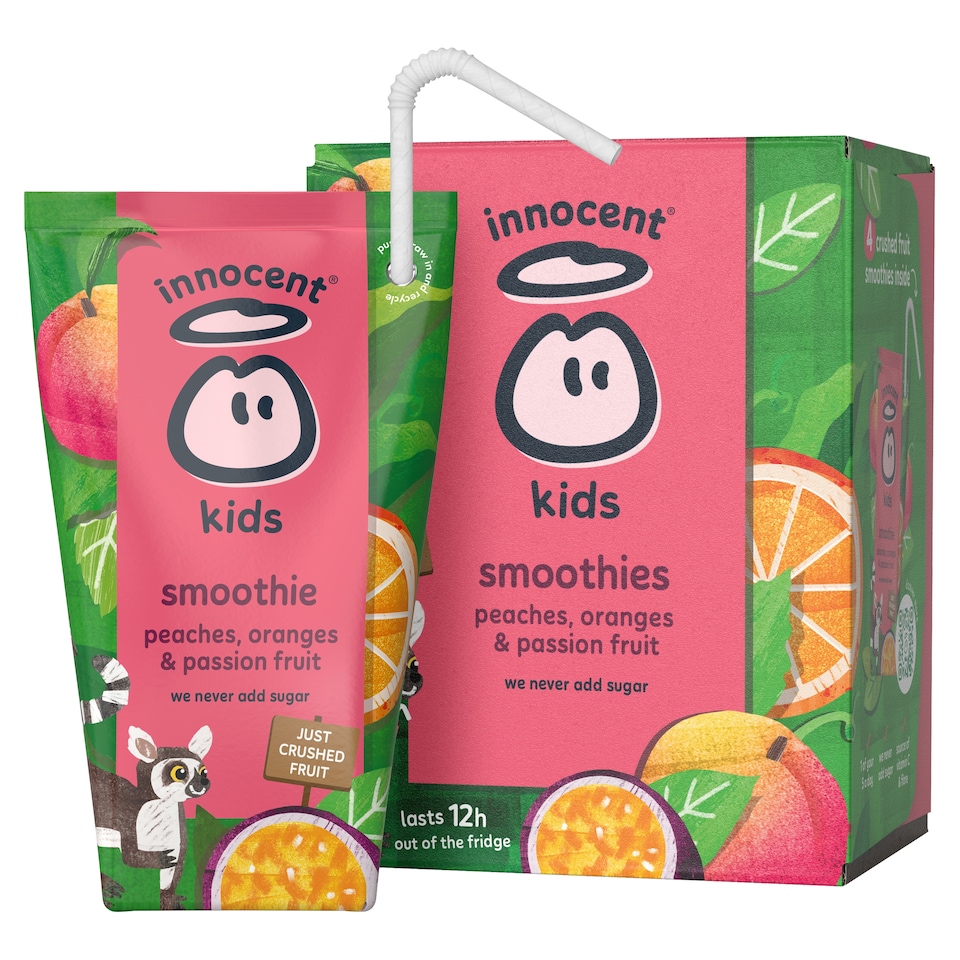 image 1 of innocent Kids Smoothies Peaches, Passion Fruits & Oranges 4 x 150ml