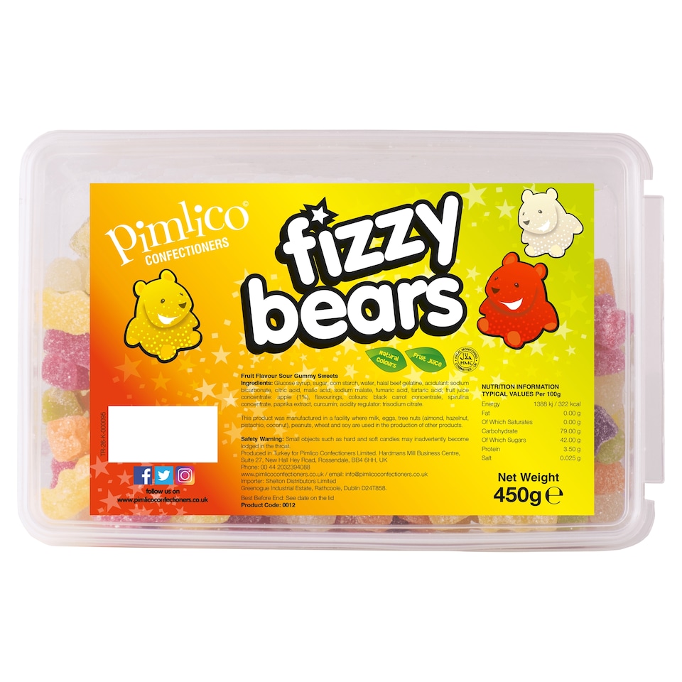 Pimlico Halal Fizzy Bears 450G