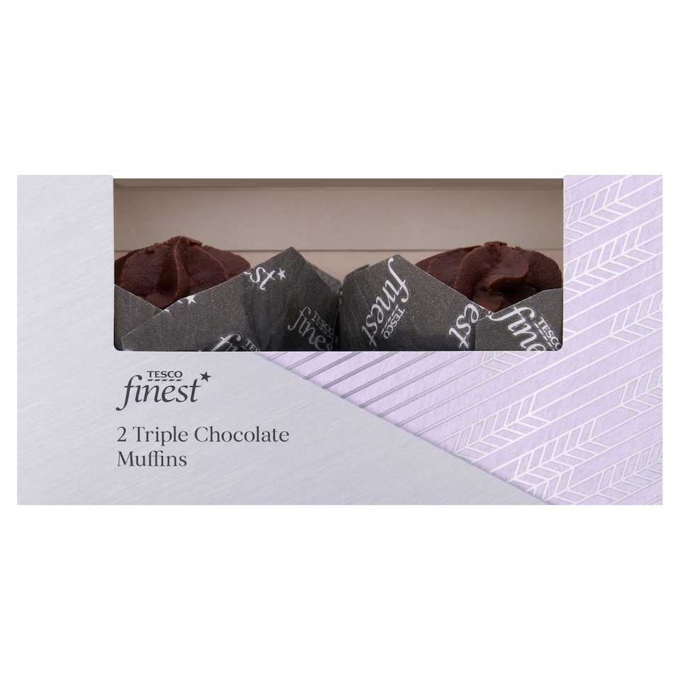 Tesco Finest Belgian Triple Chocolate Muffins 2 Pack