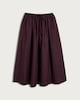 image 4 of The F&F Edit Pure Cotton Poplin Drawstring Midi Skirt in Burgundy