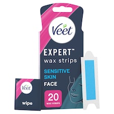 Veet Expert Wax Strips Face Sensitive Skin Hair Removal 20 Pack