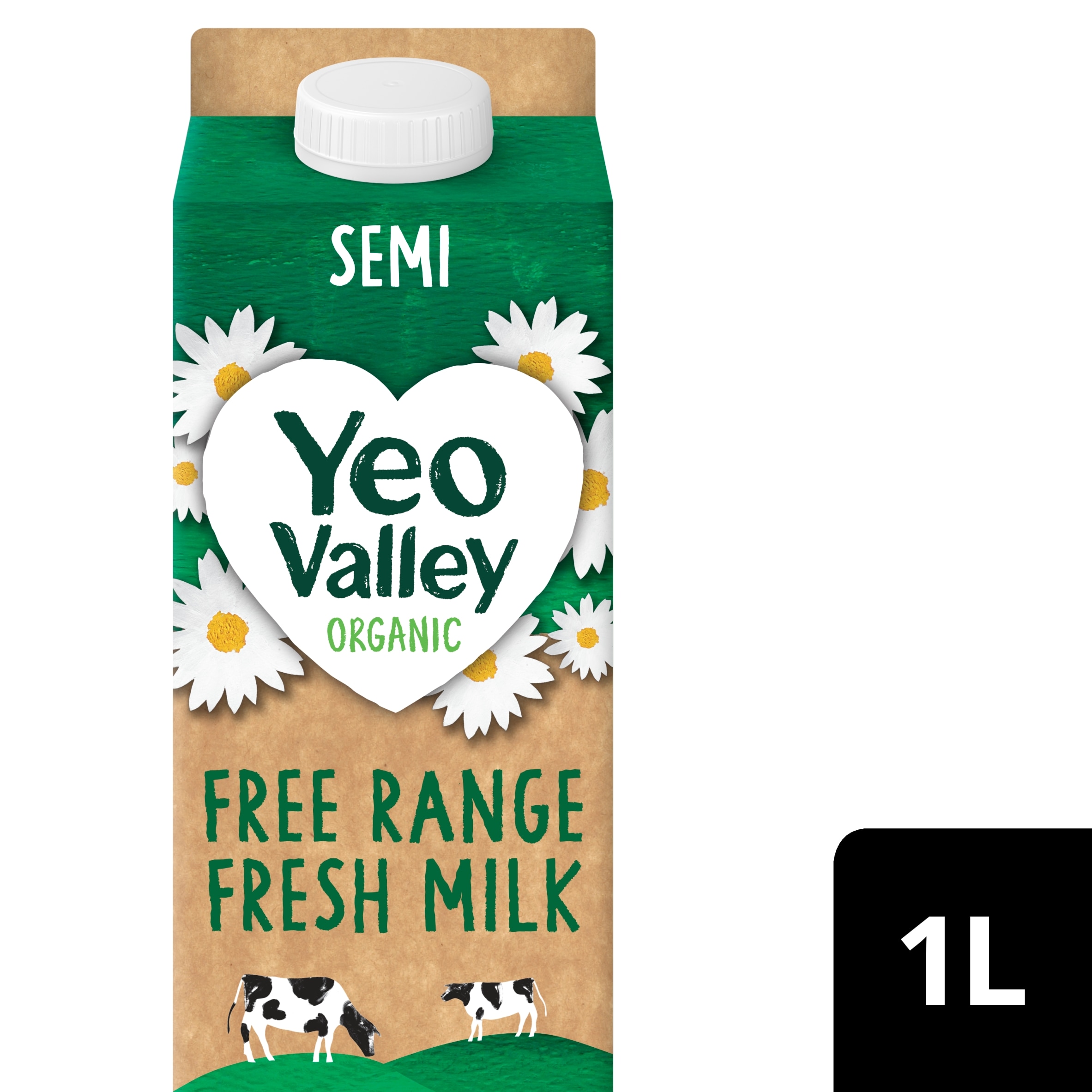 Yeo Valley Organic Semi-Skimmed Fresh Milk 1L