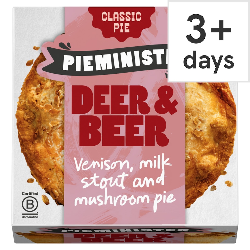 Pieminister Deer & Beer Pie with Wild Venison, Milk Stout & Mushroom 255G