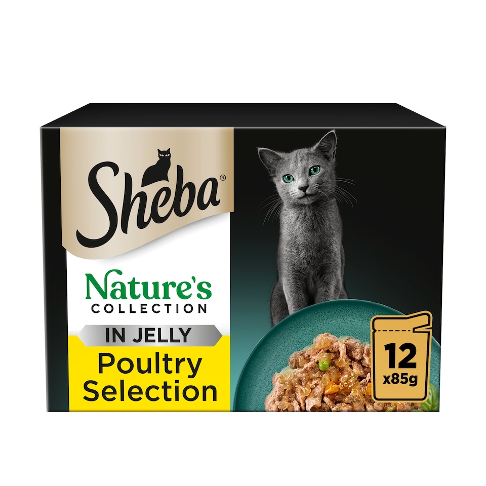 image 1 of Sheba Natures Collection Cat Food Pouches Poultry in Jelly 12x85g