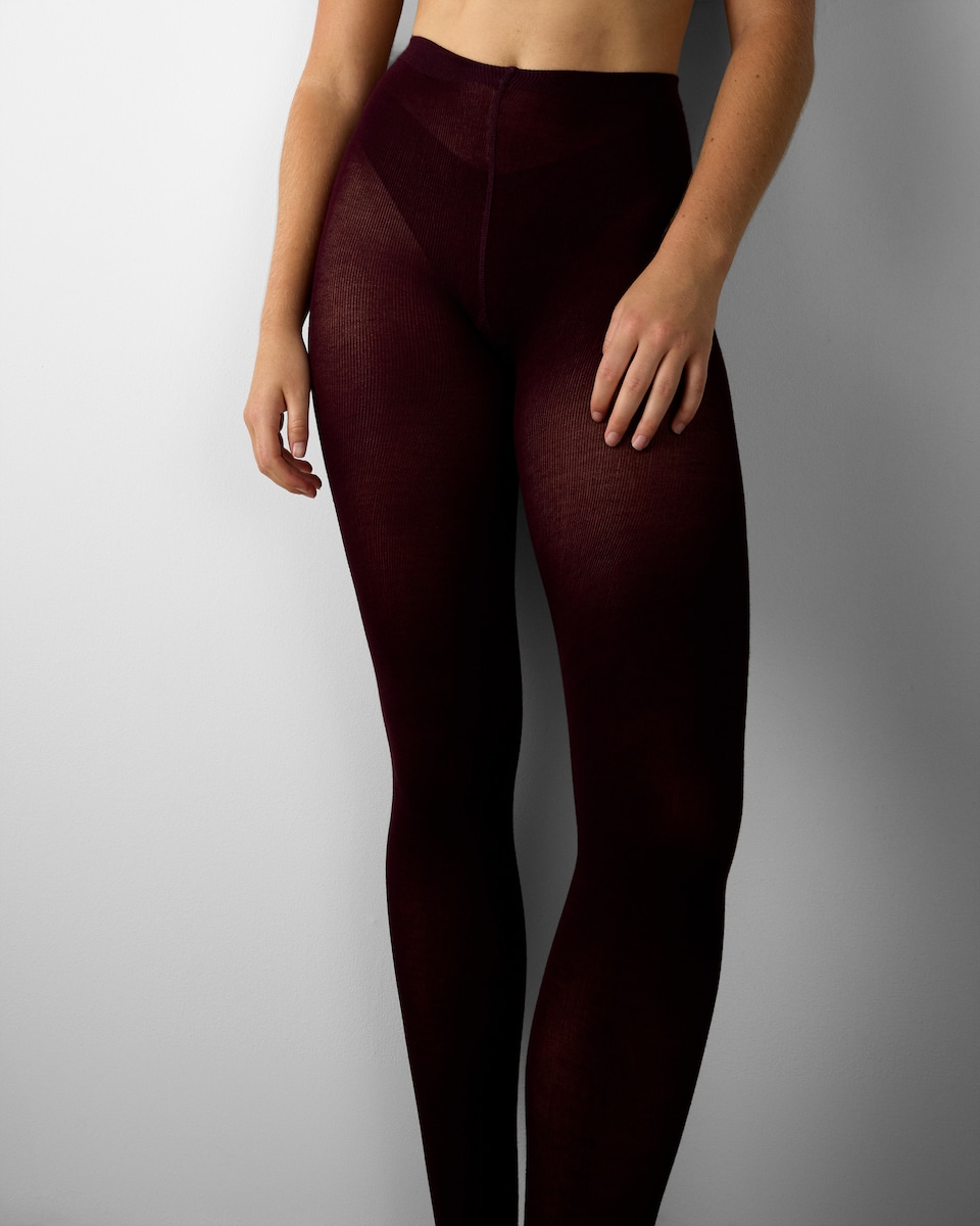 image 1 of F&F 100 Denier Knitted Tights in Purple