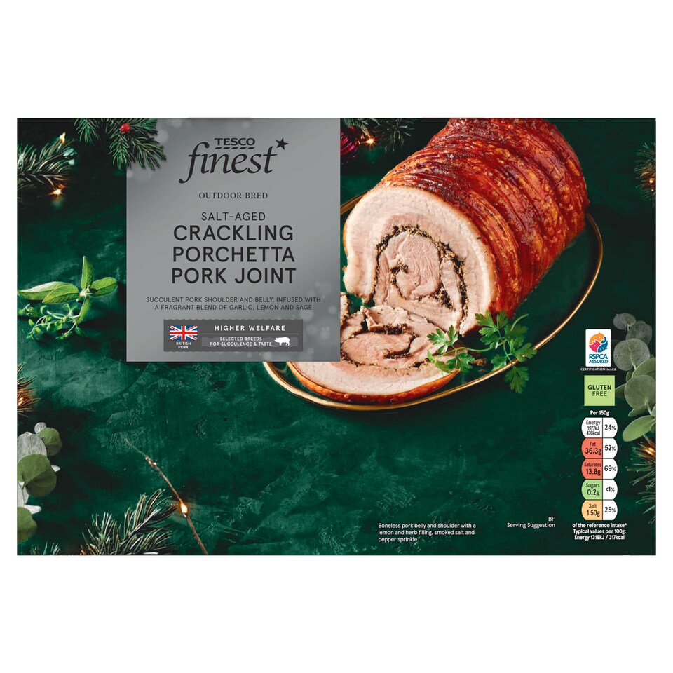 46. Tesco Finest Crackling Porchetta Pork Joint 2.1-2.4kg (Serves 8)