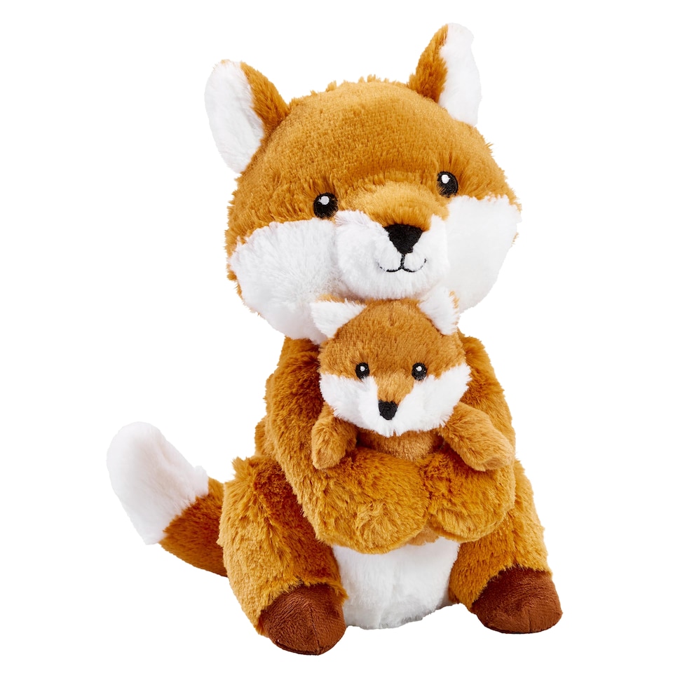 Plyšová líška s mláďatkom