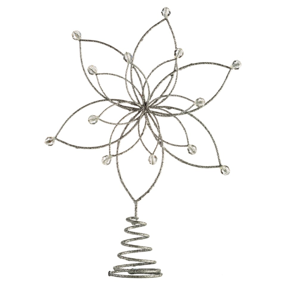 Hvězda na vánoční stromeček stříbrná