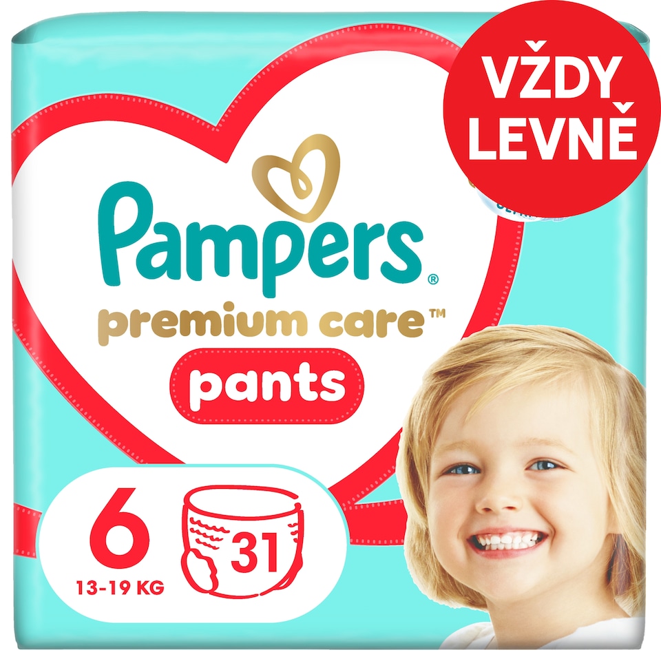 Obrázek 1 pro produkt Plenkové Kalhotky Pampers Premium Care Velikost  6, 31 Plenky, 13kg-19kg