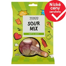 Tesco Jelly with Fruit Flavors with Sour Sugar Sprinkles 100g