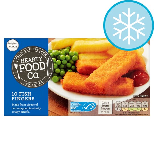 Hearty Food Co 10 Fish Fingers 250G Tesco Groceries