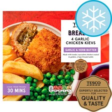 Tesco Breaded 4 Garlic Chicken Kievs 500g