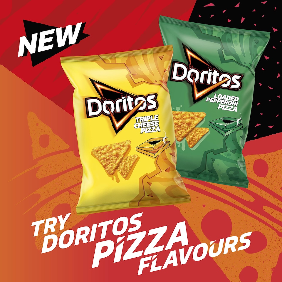 image 1 of Doritos Tortilla Chips Triple Cheese Pizza Sharing Bag Crisps 180g