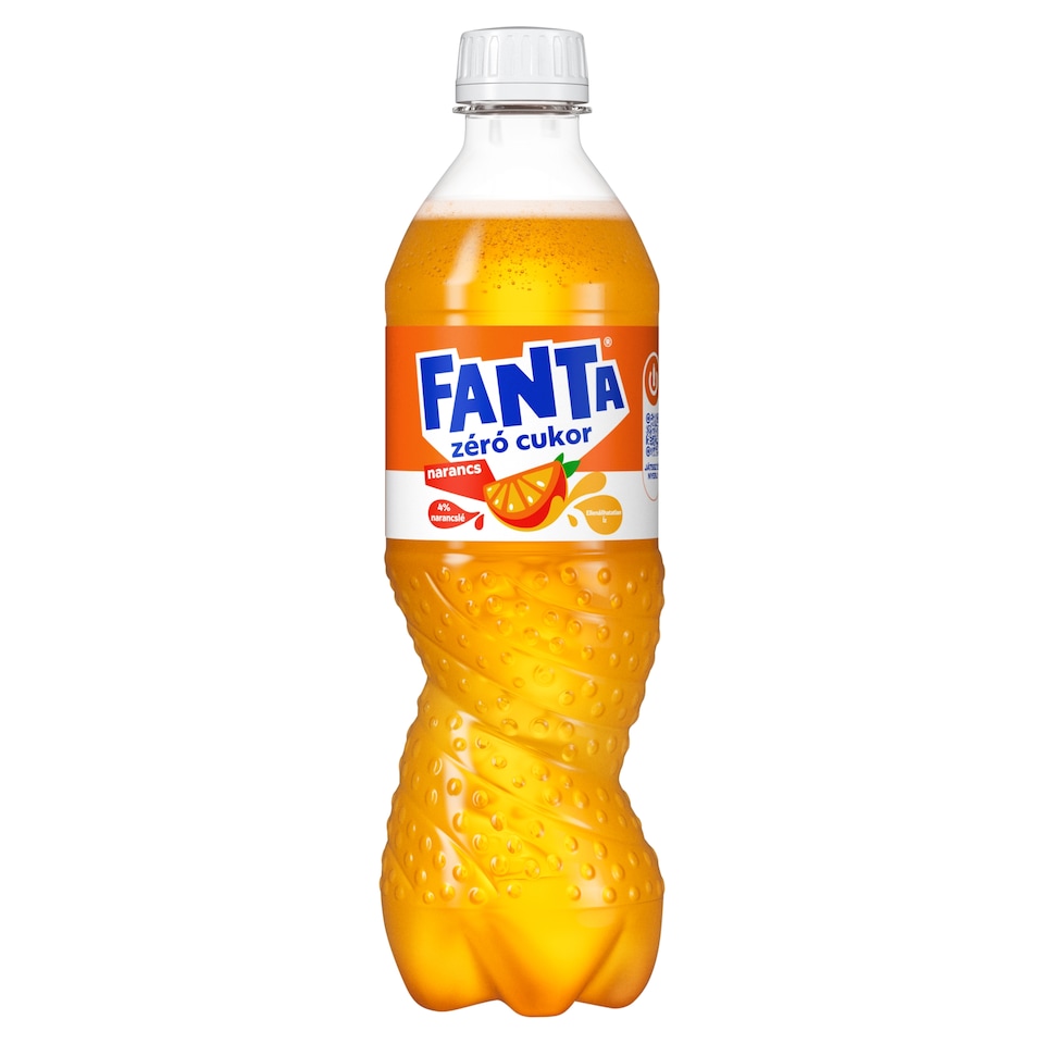 Fanta zéró cukor energiamentes narancsízű szénsavas üdítőital édesítőszerekkel 500 ml