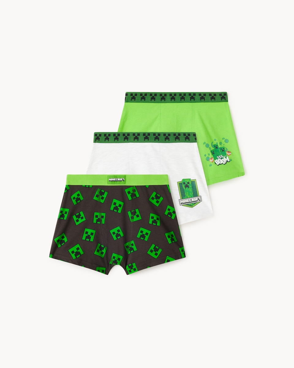 image 1 of Minecraft 3-Pack Cotton Rich Trunks in Multi