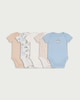 image 1 of F&F Baby 5-Pack Pure Cotton Dinosaur Print Bodysuits in Blue