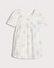 image 4 of F&F Girls Pure Cotton Floral and Heart Embroidered Puff Sleeved Dress in White