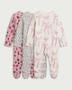 image 2 of F&F Baby 3-Pack Pure Cotton Sleepsuits in Pink