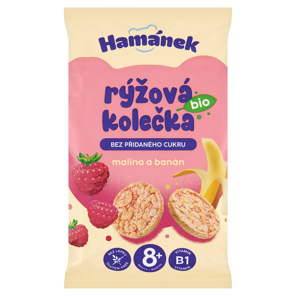 Obrázek 1 pro produkt Hamánek Bio rýžová kolečka malina a banán 35g
