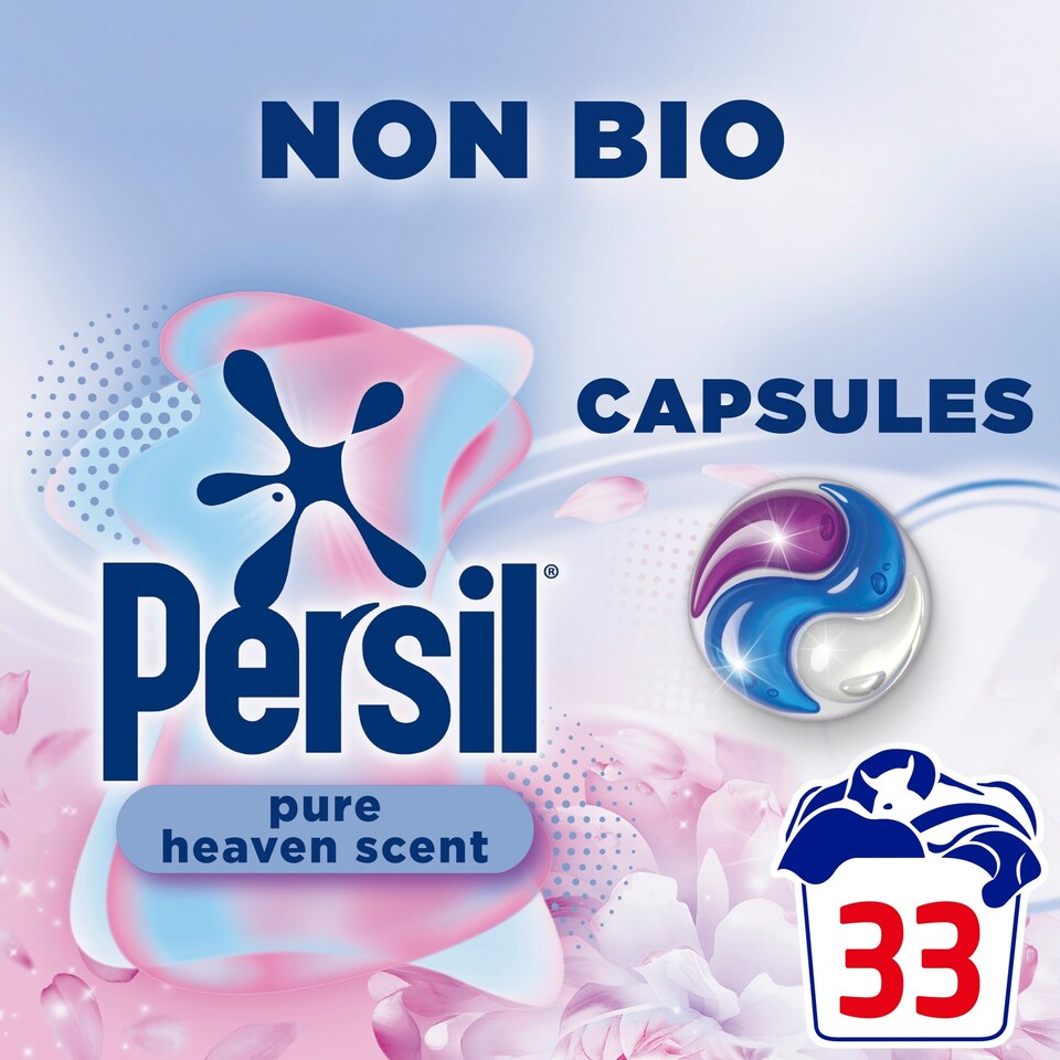 image 1 of Persil Pure Heaven Scent Non Bio Laundry Washing Capsules 33 Washes 696g
