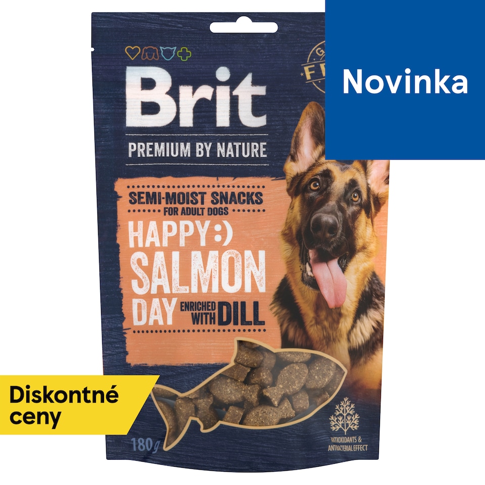 obrázok 1 z Brit Premium by Nature Polomäkká maškrta pre psov losos obohatené o kôpor 180 g