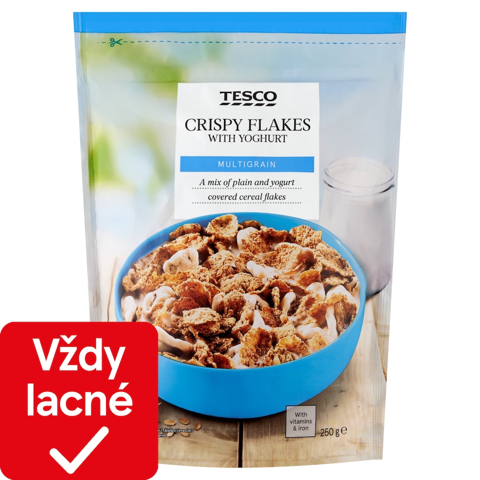Tesco Zapekané lupienky v cukrovej poleve s obilninovými lupienkami v jogurtovej poleve 250 g