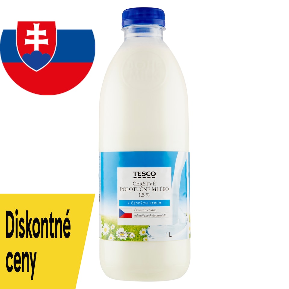 Tesco Polotučné mlieko 1,5 % 1 l
