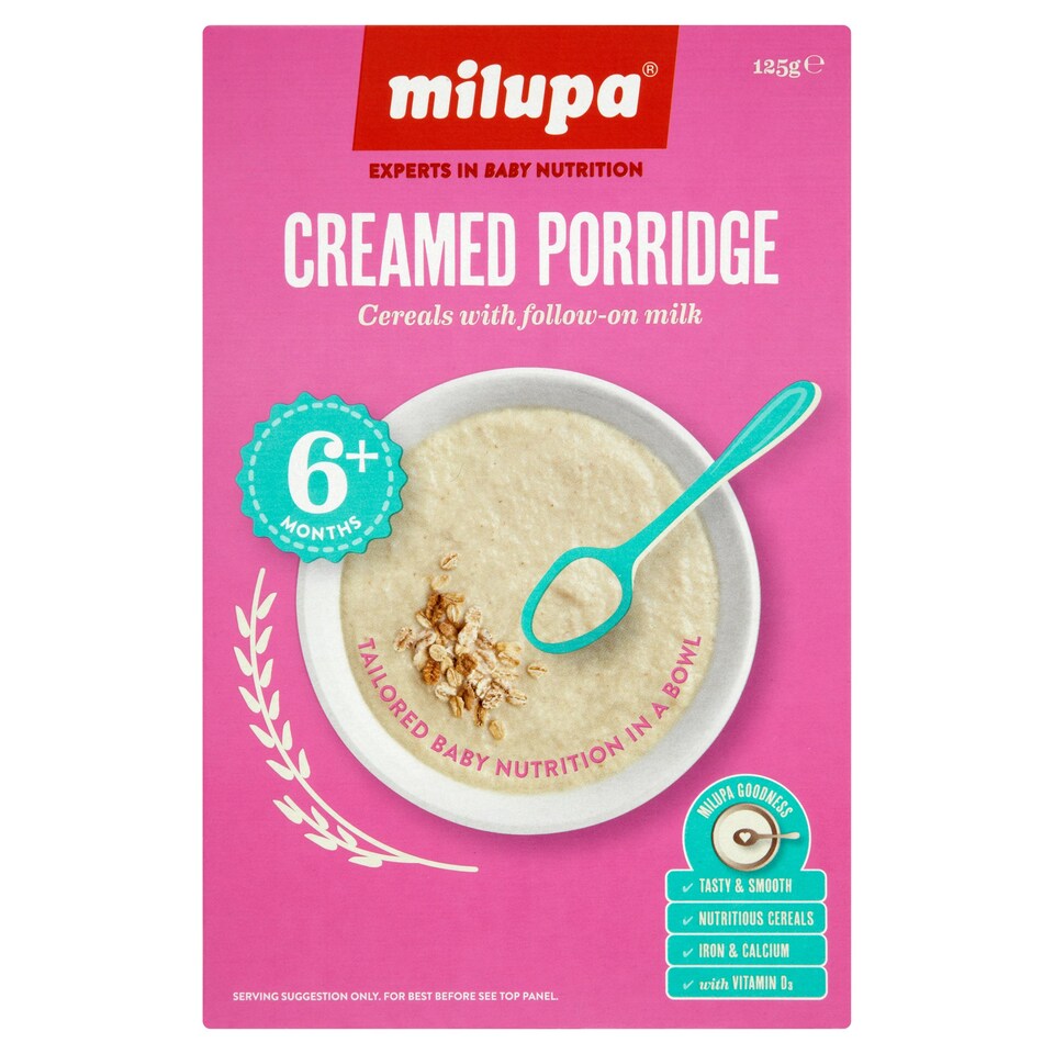 Milupa 6 Month Creamed Porridge Oats 125G