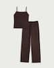 image 4 of F&F Pointelle Lace Trim Pyjama Set in Chocolate