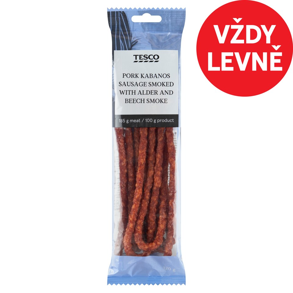 Tesco Pork Kabanos Sausage Smoked with Alder and Beech Smoke 120g